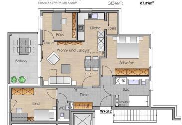 NEUBAU-QNG-40 - Sonderabschreibung - 3,5 Zimmer 1.OG, Balkon, Wärmepumpe + PV-Anlage