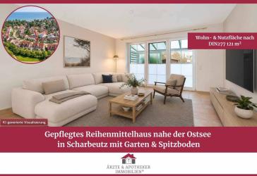 Gepflegtes Reihenmittelhaus nahe der Ostsee in Scharbeutz mit Garten & Spitzboden