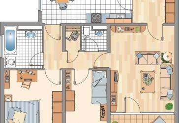 Wohnfühlwohnung, 3 Zimmer mit Balkon