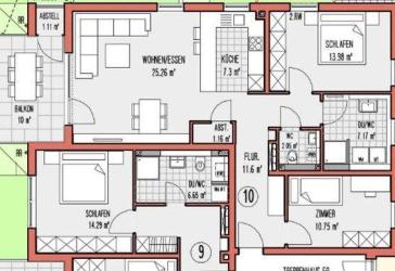 Wohlfühlen in Bk - Waldrems: 3-Zimmer-Wohnung mit Aufzug und Balkon