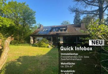 Freistehendes Ein- bzw. Zweifamilienhaus auf großzügigen und idyllischen Grundstück in begehrter und kinderfreundlicher Lage der Stadt Lüdenscheid