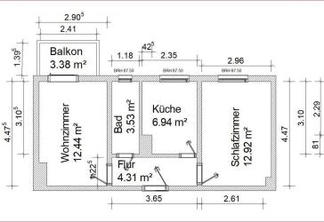 2-Zimmer-Wohnung mit Balkon in Halsbrücke