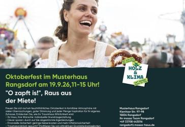 Kommt nach Rangsdorf ins Musterhaus - Oktoberfest feiern und vom eigenen Zuhause träumen!
