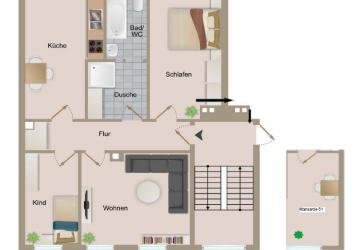 Familienwohnung, 4 Zimmer, oder Investment