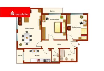 Renovieren und einziehen: 3-Zi mit Balkon, Gäste-WC und PKW-Stellpatz