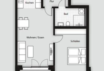 Moderne 2-Zimmer-Wohnung mit Einbauküche & Tiefgaragenstellplatz in der Herzo Base