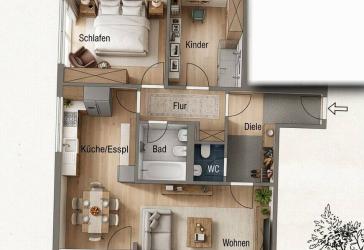 Helle 3-Zimmer-Eigentumswohnung in Ottobrunn-Ideal zum Selbstwohnen oder als Kapitalanlage