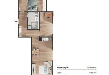 Hochwertige 3-Zimmer Wohnung