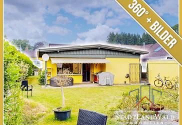 Wohnen auf einer Ebene zwischen Wald und See - Bungalow mit Garten am Lagerweiher