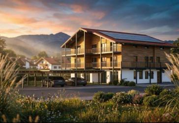 KfW55 Investment: Smartes 1-Zimmer-Appartement in Bergen mit großem Balkon, unverbaubarem Bergblick, PV-Anlage & Aufzug