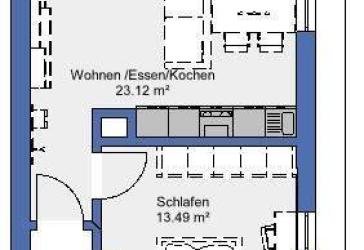 2-ZKB-Wohnung im DG, saniert mit nagelneuer Einbauküche und Waschmaschinenanschluss im Bad ab 01.06.26 zu vermieten, provisionsfrei