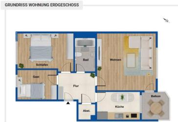 geräumige 3 Zimmer Wohnung mit Balkon und TG