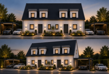 Doppelhaushälfte bereits in Entstehung mit Großer Terrasse in Poppenbüttel, Fertigstellung März 2027