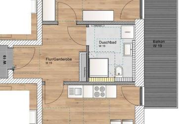 2 Zimmer DG Wohnung mit Ostbalkon