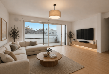 Bezugsfertige 3-Zimmer-Dachgeschosswohnung mit Südterrasse - Erbbaurecht