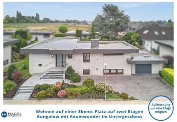 RESERVIERT - Architektenbungalow in Over an der Elbe mit Raumwunder im Untergeschoss. Aufstockung möglich. Hamburg schnell erreichbar.