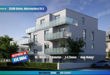 ++BESTPREIS++ MIET-/ENERGIESPAREND 3 ZKB Neubau in zentraler Lage von Gießen