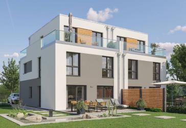 Modernes Doppelhaus in München-Denning, projektiert nach Kundenwünschen