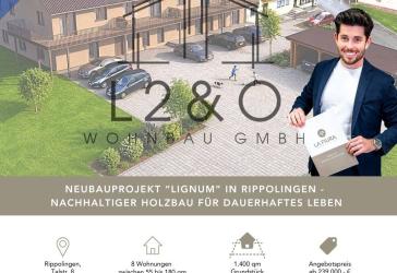 Neubauprojekt LIGNUM - Großzügige und Barrierefreie 3,5-Zi.-ETW mit Südbalkon & inkl. Küche
