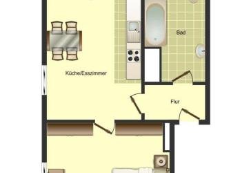 Gemütliche 1-Zimmer-Etagenwohnung in Herford Tageslichtbad mit Badewanne