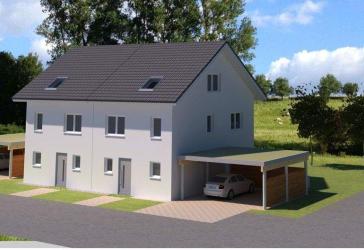 Doppelhaushälfte mit Doppelcarport im Neubaugebiet 'Bühli' in Achern-Mösbach. Grundstück mit 398 m² - Wohnfläche gesa...