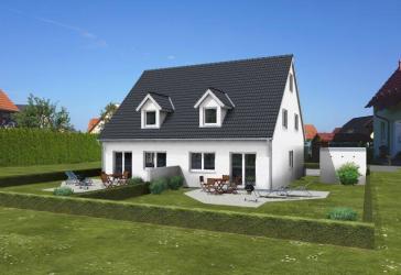 Doppelhaushälften Neubau mit Keller in Feucht mit Grundstück