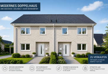 Moderne Doppelhaushälfte:hochwertiger Ausstattung und Garten