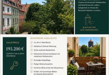 Außergewöhnliche 2-Zimmer-Wohnung mit großem Terrassenbalkon in historischer Altstadtlage