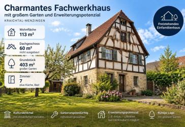 Fachwerkhaus Mietkaufoption in Kraichtal-Menzingen mit 400 m² Grundstück