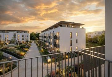 3-Zimmer-Wohnung in südlicher Ausrichtung mit hochwertigen Badezimmern und Balkon