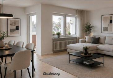 Provisionsfrei: Renovierte 3,5-Zimmer-Wohnung mit Balkon, Gartenanteil und Garage