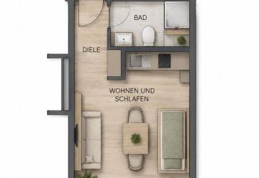 Provisionfrei! 1-Zi-Wohnung mit Balkon, EBK, Stellplatz in Senden