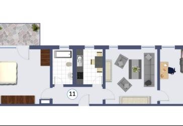 Gut geschnittene renovierte 3-Zi-Wohnung