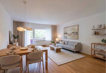 Sonne tanken und ins Grüne schauen - lichtdurchflutete 3-Zimmer-Wohnung mit großem Südbalkon