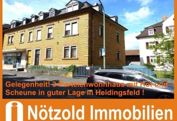 Doppelhaushälfte mit 3 Wohnungen, kleiner Gartenbereich, Hof und Scheune in Heidingsfeld