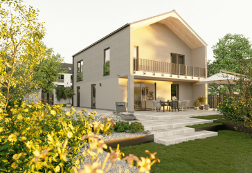Haus mit Balkon und Terrassenüberdachung , Preis inkl. Grundstück, massiv