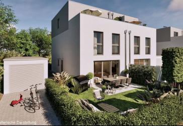 Familienglück im Grünen: Neubau-DHH mit Garten, Keller und Dachterrasse