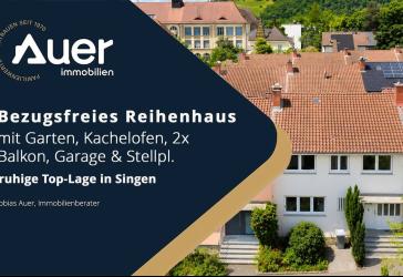bezugsfr. Reihenhaus mit Garten, Kachelofen, 2x Balkon, Garage & Stellpl. ruhige Top-Lage in Singen!