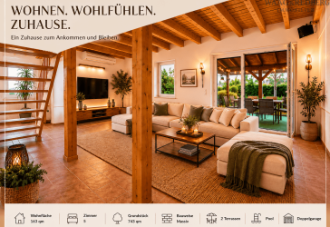Modernes Wohnen im Grünen, mit Pool, Büro-Separateingang & traumhaftem Ausblick