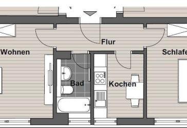 Gut geschnittene 2 Zimmerwohnung in zentraler Lage von Kitzingen