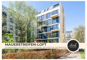 Architektur-Highlight am Mauerstreifen: Balkone, Sichtbeton, Privatsphäre & Weitblick