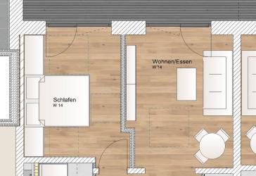 2 Zimmer OG Wohnung mit Nordbalkon