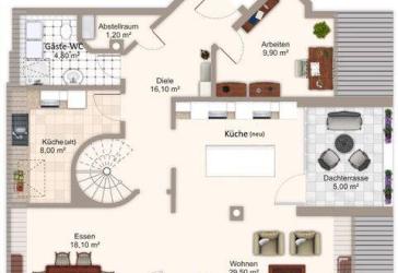 Große 5,5 Zimmerwohnung (ca. 130 m²) mit 2 Balkonen + Aufzug + TG