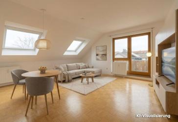 Provisionsfrei: 3½-Zimmer-Dachgeschoss-Wohnung mit Balkon und Weitblick.