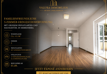Familienfreundliche 5-Zimmer-Erdgeschosswohnung mit großem Privatgarten und Hausgefühl in Herrenberg