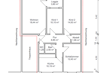4-Zimmer-Whg (82 m²) in Hamburg Groß Flottbek