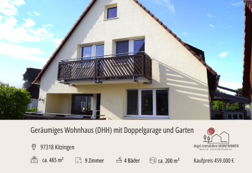 Großzügige Doppelhaushälfte mit Wellnessbereich, 4 Bädern, ausgebautem Spitzboden & Doppelgarage in ruhiger Lage von Kitzingen