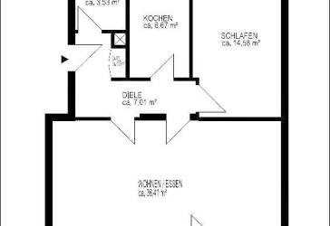 Gut geschnittene 2-3 Zimmerwohnung in Düsseltal