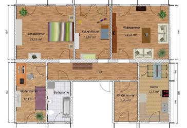 helle 5-Raum Wohnung mit Gartennutzung