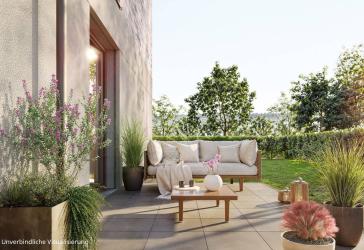 Attraktive 2-Zimmer- Neubauwohnung mit Terrasse und Garten